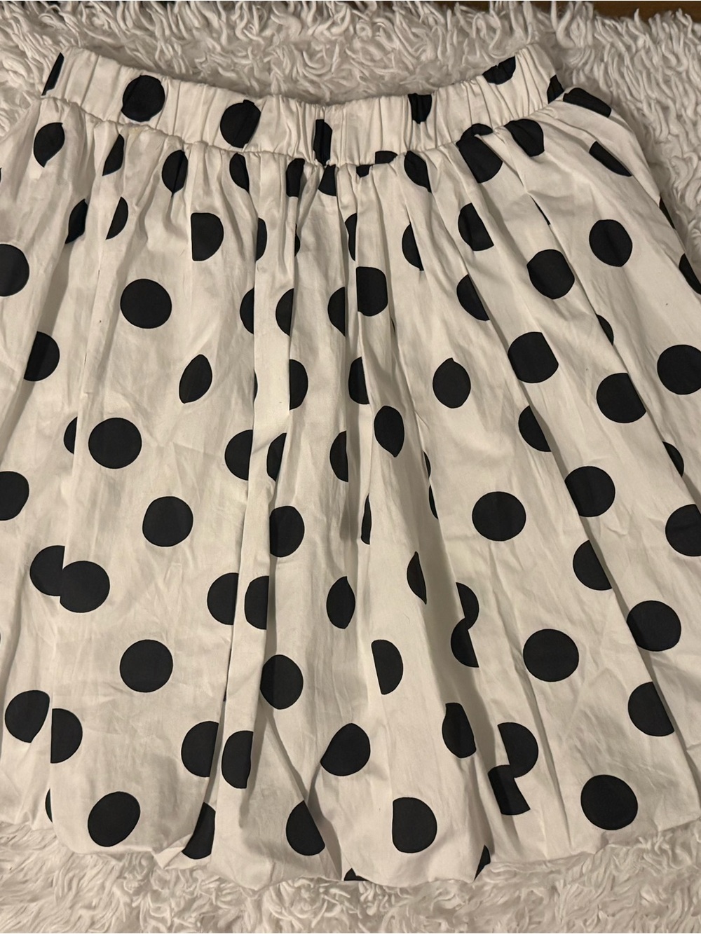 Polka Dot Mini Skirt in White and Black